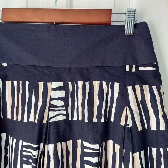 Talbots 100% Cotton Tribal Tiger Striped A-Line Petite Skirt Sz 4P - Picture 3 of 9